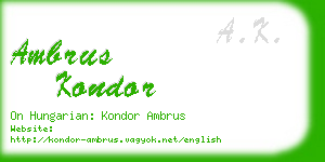 ambrus kondor business card